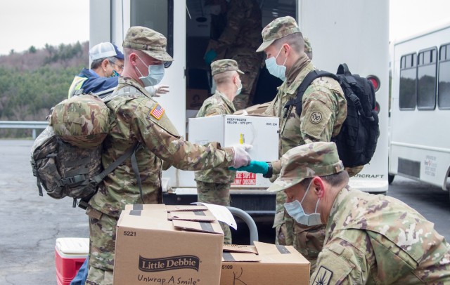 NY National Guard Soldiers delivering meals to rural seniors