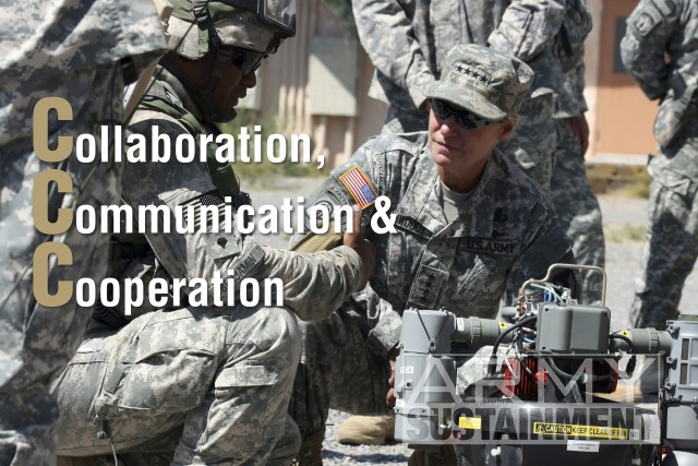 Spc. Joe Benjamin, assigned to Army Evaluation Task Force, 2nd Infantry Battalion, 5th Brigade, 1st Armored Division, briefs Gen. Ann Dunwoody, former commanding general, U.S. Army Materiel Command, on the capabilities of the unmanned aerial...
