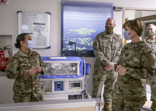 Landstuhl Regional Medical Center welcomed Brig. Gen. Paula Lodi, Army Medical Command's deputy chief of staff for operations, G-3/5/7, during a tour of operations at LRMC, April 28.