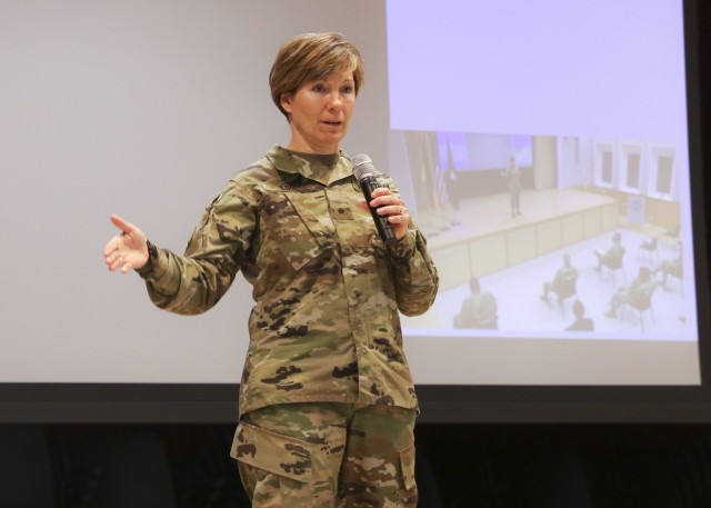Landstuhl Regional Medical Center welcomed Brig. Gen. Paula Lodi, Army Medical Command's deputy chief of staff for operations, G-3/5/7, during a tour of operations at LRMC, April 28.