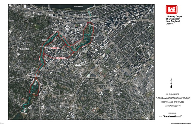 Graphic of the Muddy River Flood Damage Reduction Project in Boston and Brookline, Massachusetts