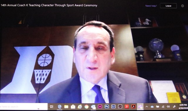 The 14th annual Coach Mike Krzyzewski Teaching Character Through Sport Award ceremony did not take place under the usual conditions. This year’s ceremony, due to COVID-19, occurred virtually April 30 to celebrate the awardees and finalists of...