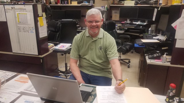 James Visger, range operations specialist, Directorate of Plans, Training, Mobilization and Security, is the only member of the Fort Campbell Range Safety team serving in a mission essential manning capacity.