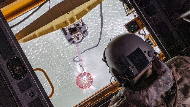 NY Army Guard helicopter crews conduct water bucket training
