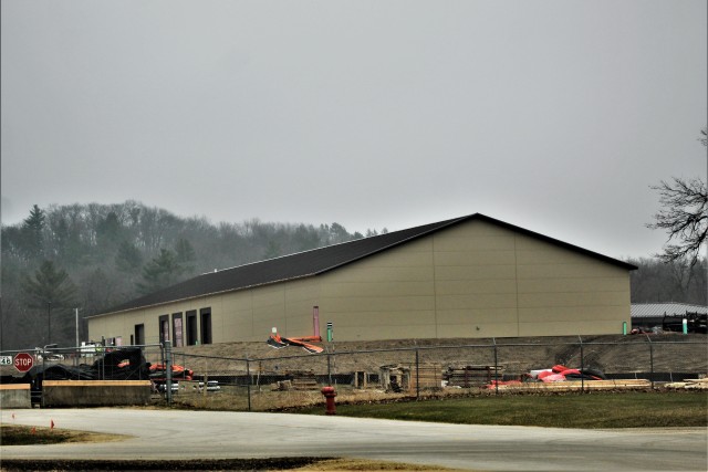 Contractors with Relyant Global LLC work on a new $7.03 million shipping, receiving, and mail freight facility April 23, 2020, at Fort McCoy, Wis. The contract for the project calls for the construction of a pre-engineered metal building that will...