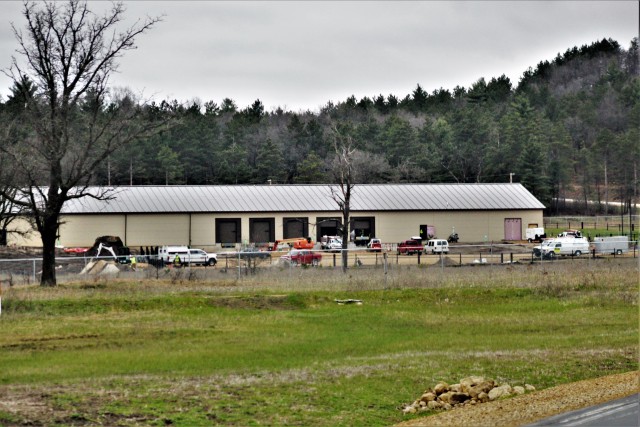 Contractors with Relyant Global LLC work on a new $7.03 million shipping, receiving, and mail freight facility April 29, 2020, at Fort McCoy, Wis. The contract for the project calls for the construction of a pre-engineered metal building that will...
