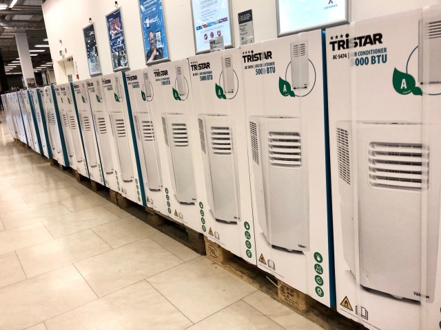 Army and Air Force Exchange Services (AAFES) is gearing up for a hot summer in Germany by having numerous portable air conditioners on sale at their main store at Ramstein Air Base and the store in the Baumholder Military Community. As of May, 2020, those living in Baumholder Military Housing are allowed one air conditioner per housing unit.