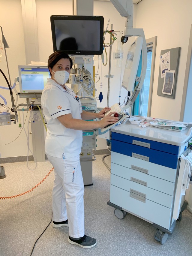 MAASTRICHT, Netherlands -- Vanessa Banks-Gonzales, an experienced acute care nurse practitioner and spouse of U.S. Coast Guard Lt. Cmdr. Daniel Gonzales III, volunteers at Maastricht University Hospital's COVID-19 intensive care unit. The Gonzales...