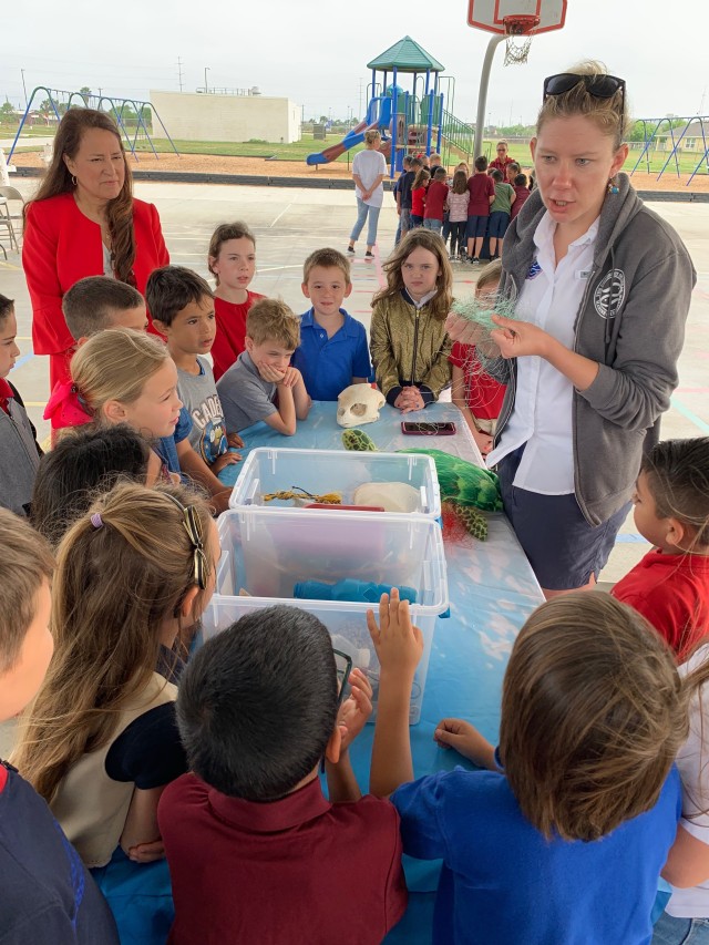Corpus Christi Army Depot employees from the Environmental Program’s Compliance Division support the first annual Earth Day festivities at Kolda Elementary School.  Presenters from the local area taught students about environmental stewardship...