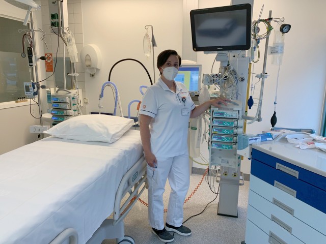 MAASTRICHT, Netherlands -- Vanessa Banks-Gonzales, an experienced acute care nurse practitioner and spouse of U.S. Coast Guard Lt. Cmdr. Daniel Gonzales III, volunteers at Maastricht University Hospital's COVID-19 intensive care unit. The Gonzales...