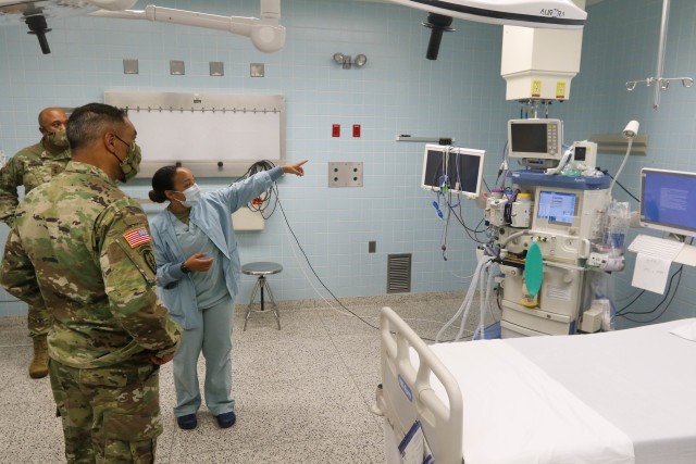 Gen. Michael X. Garrett, commander of U.S. Army Forces Command, tours Keller Army Community Hospital at West Point May 7, 2020. Garrett toured the hospitals COVID-19 ward to learn more about the preparations being made prior to the arrival of a task force from the 10th Mountain Division that will be conducting the U.S. Military Academy's summer training.