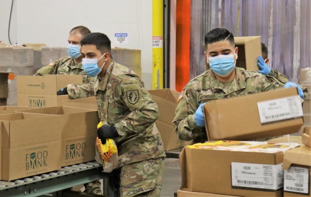 Cal Guard Soldiers aid Los Angeles-area food banks