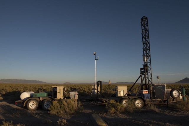Some systems comprising the CENTAUR, in the field, during the 2019 test. An instrumentation tower supports the test, while a combination of CENTAUR detection, monitoring and communication equipment is challenged with simulated chemical biological...