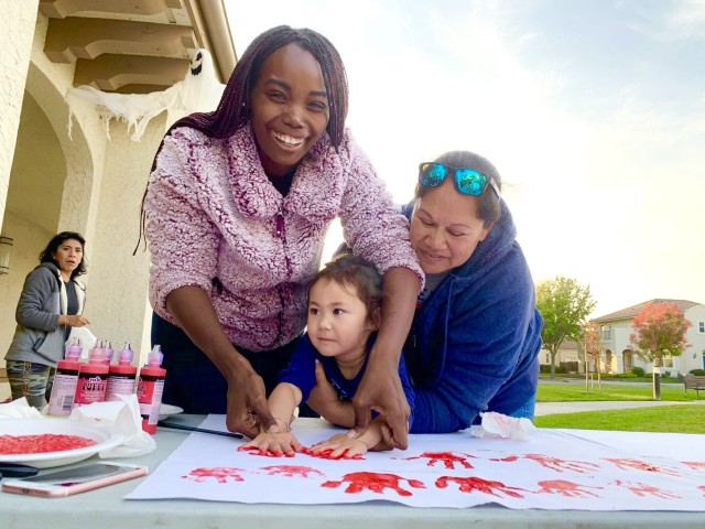 Parks Reserve Forces Training Area RCI Community Manager Milinda Kendrick during a housing crafting event in November 2019, Dublin, California. (Courtesy photo)