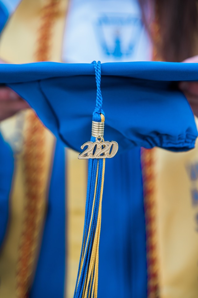 A Wiesbaden High School graduation cap is pictured.
