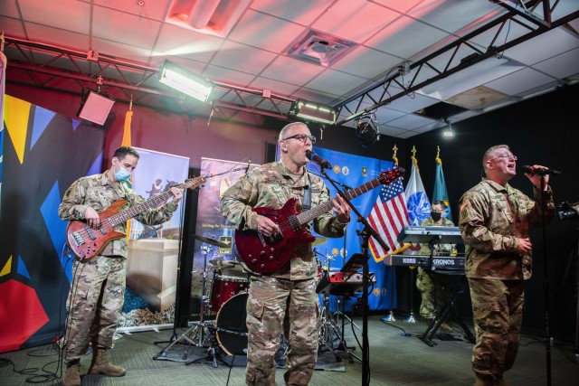 Rolling Thunder, a rock band formed by musicians with the Maneuver Center of Excellence Band, helps the community deal with the isolation caused by the COVID-19 pandemic through Facebook concerts.