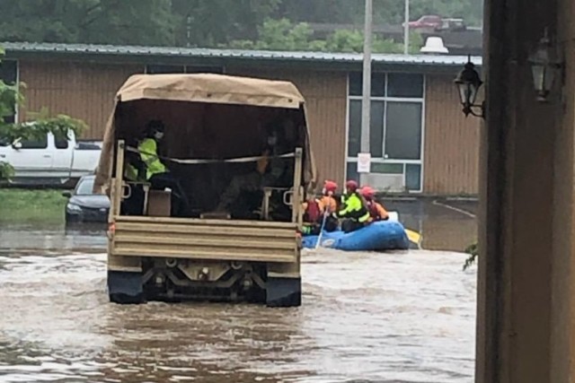 Virginia Guard Red Dragons evacuate flood victims in Roanoke