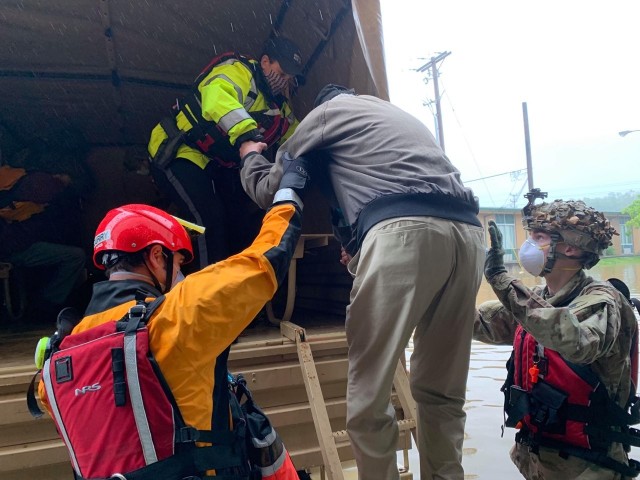 Virginia Guard Red Dragons evacuate flood victims in Roanoke
