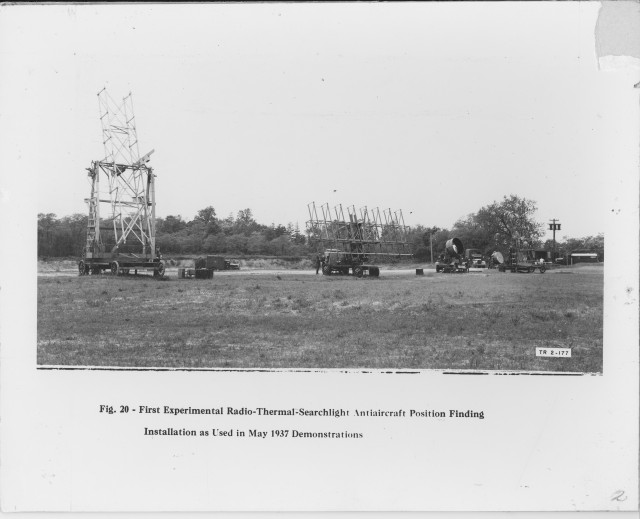 First Experimental Radio-Thermal Searchlight Antiaircraft Position Finding