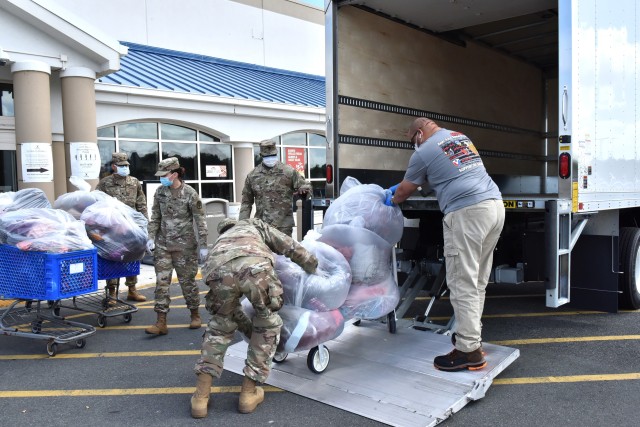 Fort Buchanan’s Army Air Force Exchange Services (Exchange) donated 1,345 articles of clothing for men and women, and linens. Main Store Manager, Rochelle Tollentino accompanied by ten store associates filled five shopping carts with 23, 50...