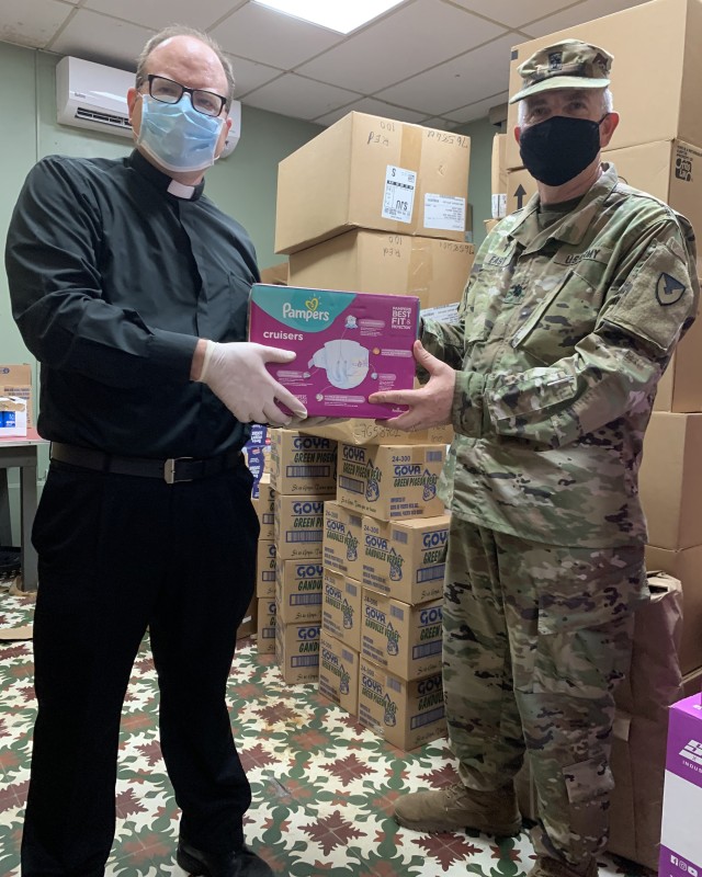 Donations varying from clothes to food, to personal hygiene articles, were collected during Operation Fort Buchanan Strong lead by the installation’s Religious Support Office to assist those who have been affected by the COVID-19 pandemic,...