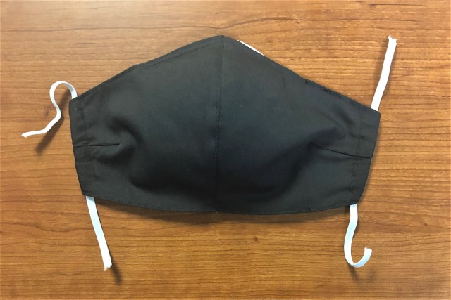 (U.S. Army photo) Fitted face coverings created in Madigan’s Environmental Services Branch to aid staff members in meeting the mandate to wear such coverings in public places and whenever six feet of distance from others cannot be guaranteed. 