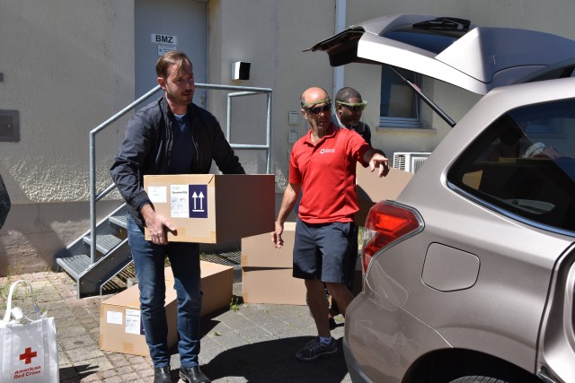 German military veteran donates face shields to Red Cross