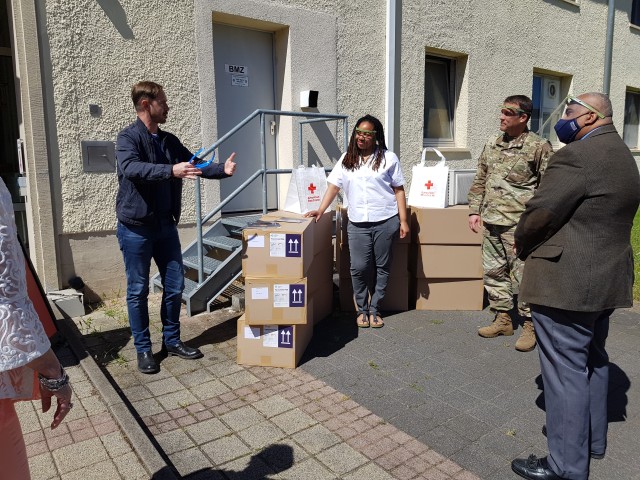 German military veteran donates face shields to Red Cross