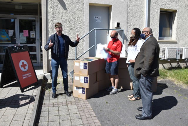 German military veteran donates face shields to Red Cross