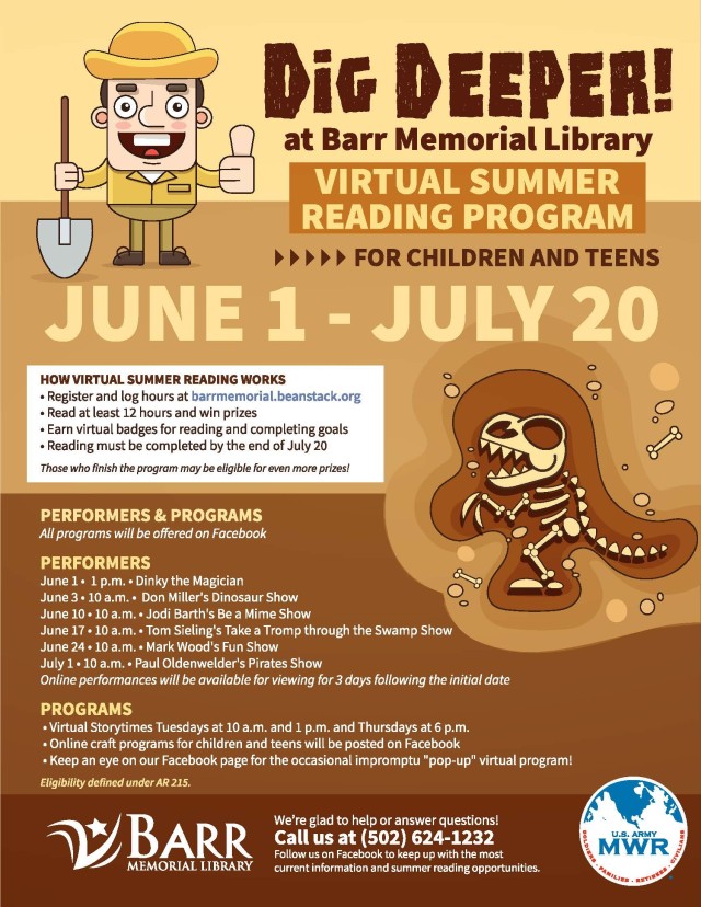Barr hosts ‘Dig Deeper!’ summer reading program June 1 to July 20