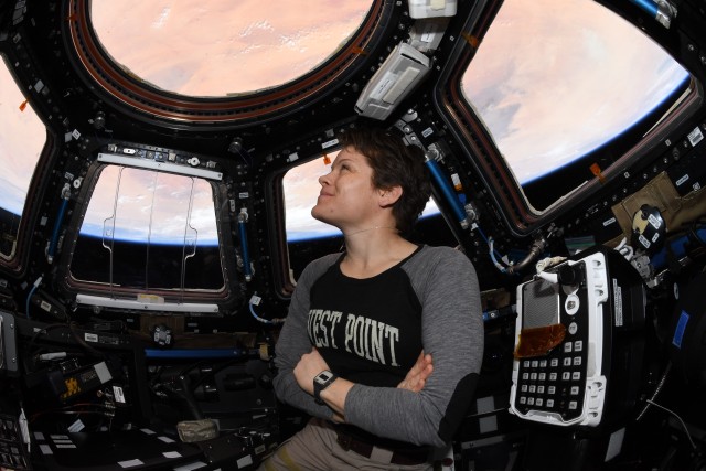 Lt. Col. Anne McClain, Class of 2002, spent 6 1/2 months aboard the International Space Station from December 2018 to June 2019. She is the first female West Point graduate to become an astronaut. (Photo Courtesy of NASA)