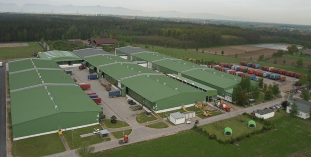 An aerial view of the Defense Commissary Agency warehouse area at 
Germersheim Army Depot.
