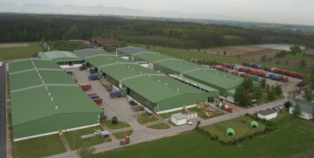 An aerial view of the Defense Commissary Agency warehouse area at 
Germersheim Army Depot. 