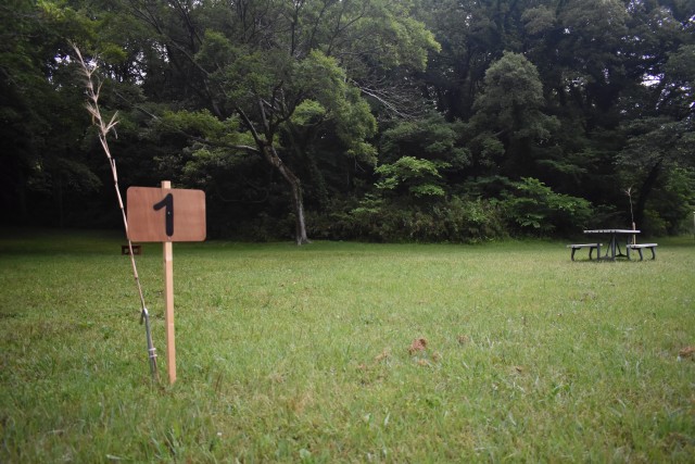 One of the eight campsites in Dewey Park at Camp Zama, Japan.