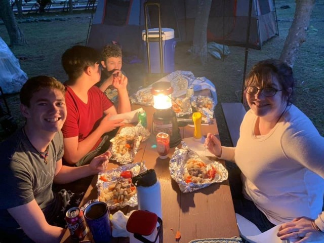 Amy Matelski, right, camps with her sons, from front to back, Timothy, Zachary and Joshua at Sagami General Depot, Japan, during Memorial Day weekend in May.
Photo by Col. Thomas Matelski, U.S. Army Garrison Japan
