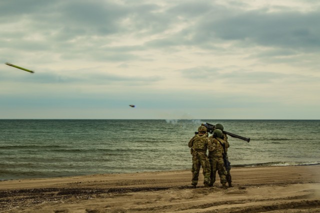 Soldiers assigned to 5th Battalion, 4th Air Defense Artillery Regiment fire the FIM-92 Stinger Man Portable Air Defense System June 10th in Jurmalciems, Latvia for Tobruq Arrows. Tobruq Arrows is a joint multinational training exercise with NATO...