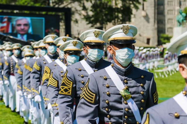 The U.S. Military Academy at West Point held its graduation and commissioning ceremony for the Class of 2020 on The Plain in West Point, New York, June 13, 2020. This year, 1,113 cadets graduated. Among them were 12 international cadets. The class includes 229 women, 132 African-Americans, 103 Asian/Pacific Islanders, 102 Hispanics and 10 Native Americans. There are 143 members who attended the U.S. Military Academy Preparatory School (125 men and 18 women). There are 59 class members who are prior service, eight of those are combat veterans. In attendance were commencement speaker President Donald J. Trump, Secretary of the Army Ryan D. McCarthy and Chief of Staff of the Army Gen. James C. McConville.