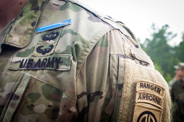 A paratrooper assigned to the 3rd Brigade Combat Team, 82nd Airborne Division wears his newly-earned Expert Infantryman Badge after completing the grueling multi-day training and testing periods.

After the train up and testing phases, 109 paratroopers pinned their Expert Infantryman Badges and 22 pinned their Expert Soldier Badges during a COVID-19-modified ceremony on Fort Bragg, marking the first time soldiers assigned to U.S. Army Forces Command earned the badge.