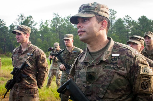 Paratroopers assigned to the 3rd Brigade Combat Team, 82nd Airborne Division stand in formation after pinning their Expert Infantry and Expert Soldier Badges during a COVID-19-modified ceremony held Saturday, June 13, 2020 on Fort Bragg.

After the train up and testing phases, 109 paratroopers pinned their Expert Infantryman Badges and 22 pinned their Expert Soldier Badges during a COVID-19-modified ceremony on Fort Bragg, marking the first time soldiers assigned to U.S. Army Forces Command earned the badge.