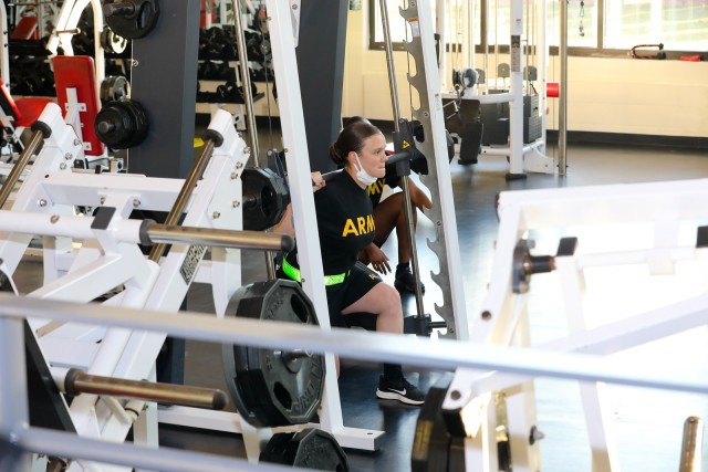 FORT BENNING, Ga. – A Soldier gets in a workout June 16 at Fort Benning's Paul R. Smith Fitness Center, which had been closed because of the COVID-19 pandemic but reopened the day before. Officials here have given the okay for a round of...