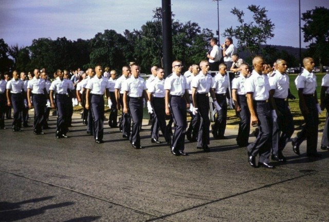 Members of the U.S. Military Academy Class of 1970 march together for the first time during the oath ceremony on Reception Day July 1, 1966.        			                    											          (Photo Courtesy of Frank Monaco and the USMA Class of 1970)