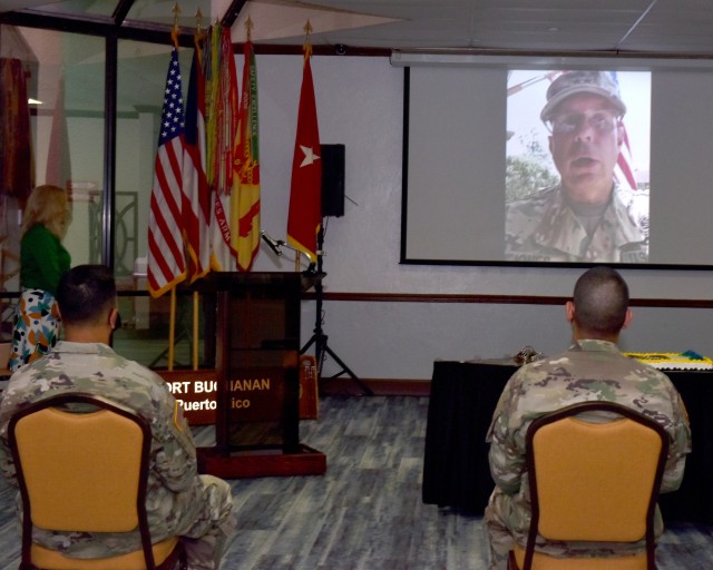 The US Army Garrison Fort Buchanan commemorated the 245th United States Army Birthday in a virtual event held at the installation’s Community Club and Conference Center June 12, 2020.
The virtual event, streamed live on Facebook, was hosted by Garrison Commander Col. Joseph B. Corcoran III. Fort Buchanan’s Senior Mission Commander and Commanding General of the 81st Readiness Division, Maj. Gen. Kenneth D. Jones provided a video message.