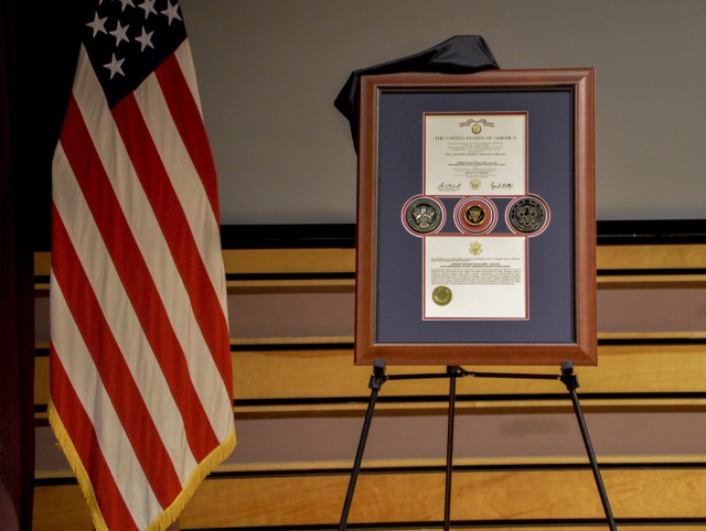 Command Sgt. Maj. Jimmy J. Sellers the 22nd NCO Leadership Center of Excellence received the Army Distinguished Service Medal during his change of commandant ceremony, June 22.