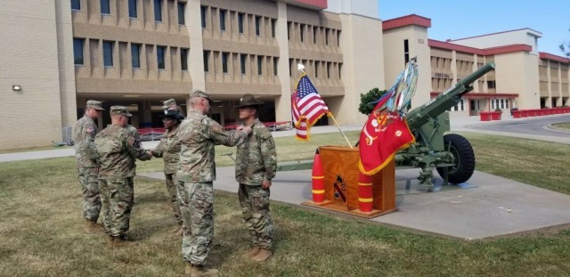 The lifesavers are recognized by New Mexico Army National Guard, FCoE and Fort Sill Army National Guard commanders, and 1-79th FA battalion leaders during the awards ceremony June 17, 2020, outside battalion headquarters at Fort Sill, Okla.