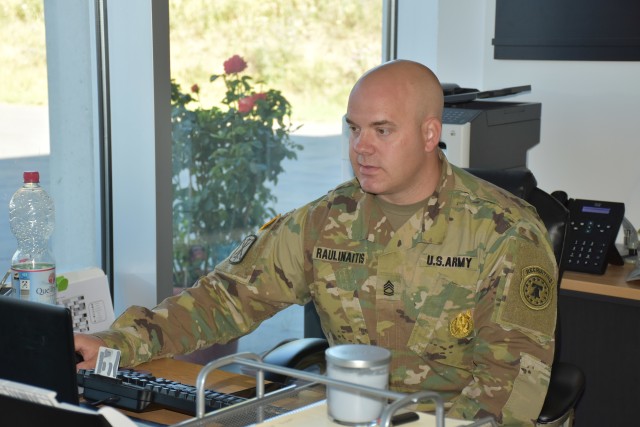 WIESBADEN, Germany - Sgt. 1st Class Jeremy Raulinaitis, who works at the Army Recruiting Station at the Exchange on Hainerberg, became a recruiter because he “wanted to help people fulfill their dreams of being a Soldier.” He and his colleagues are doing their part to help the Army with its goal of recruiting 10,000 new Soldiers during the Army National Hiring Days campaign, June 30 to July 2.