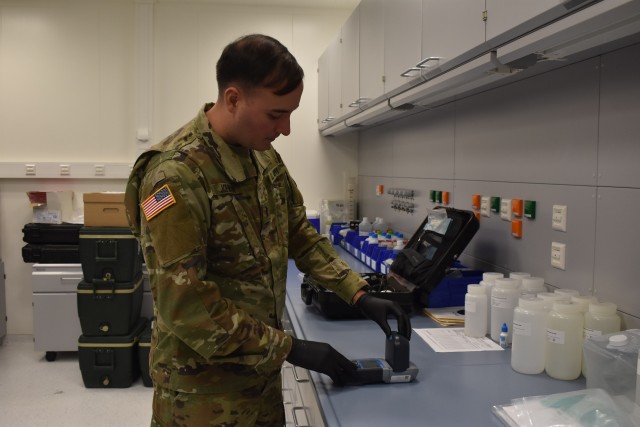 First Lt. Timothy Johnson, environmental science and engineering officer at Public Health