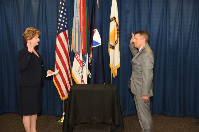 The Army Materiel Command enterprise welcomed a new resource management assistant deputy chief of staff during a ceremony held at the headquarters June 24.