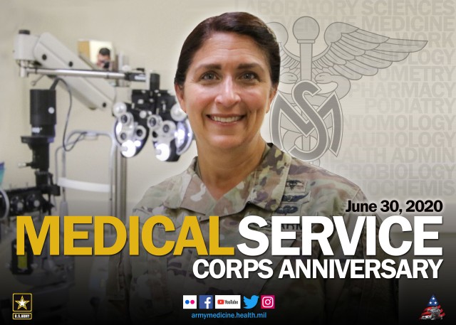 The U.S. Army Medical Service Corps was formally established in 1947, however corps officers celebrate the anniversary of their corps on June 30, 1917. The Medical Service Corps began during the American Revolution and today, includes officers in a wide variety of administrative and scientific specialties. (U.S. Army Graphic by Rebecca Westfall, MEDCOM/OTSG)