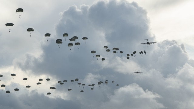 Army airborne task force descends onto Guam
