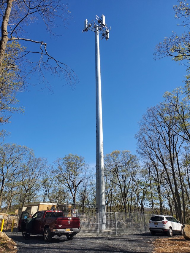 The construction of a new cellphone tower and access road between the U.S. Military Academy’s Camp Buckner and Camp Natural Bridge along Route 293 was the result of a multi-year collaborative effort among West Point, the Army Corps of Engineers and Verizon Wireless to improve cell reception in the area.